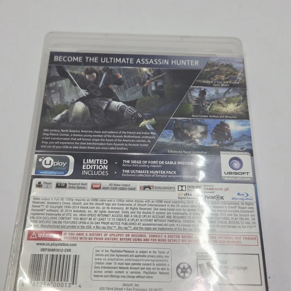 Assassin's Creed Rogue Limited Edition PS3 PlayStation 3 Game
